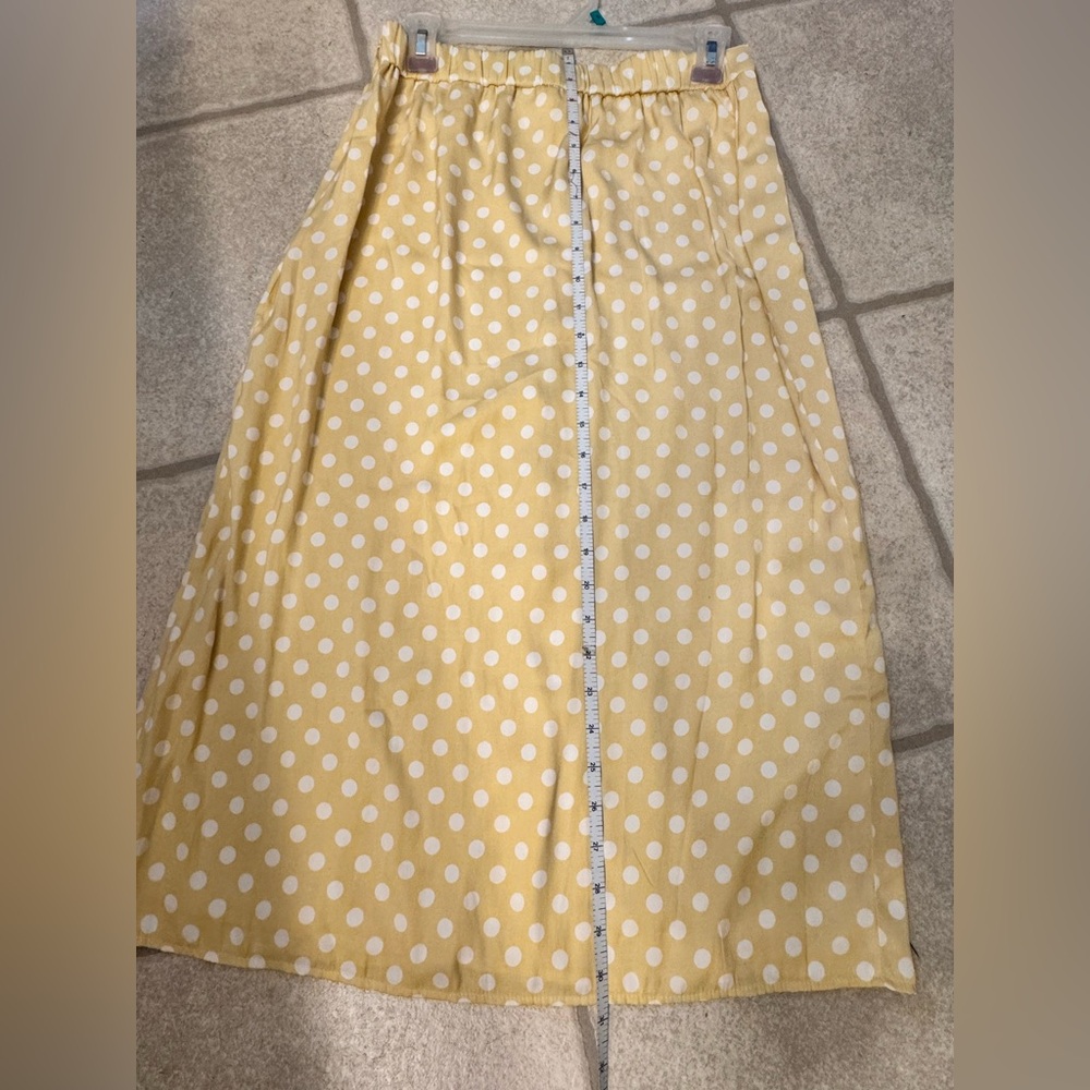 LC Lauren Conrad Yellow Polka Dot A-Line Skirt
